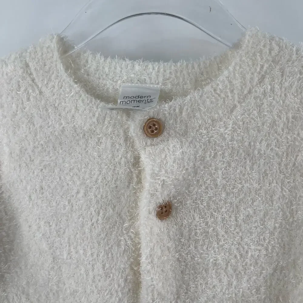 GERBER MODERN MOMENTS Baby Onesie 12 Months Faux Fur Fuzzy Comfy Unisex NWT